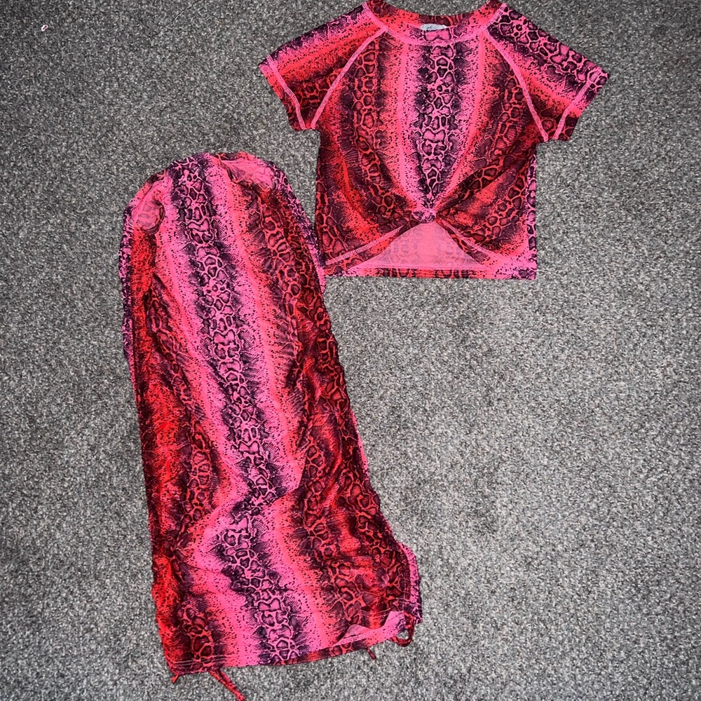 Oh Polly snakeskin mesh set